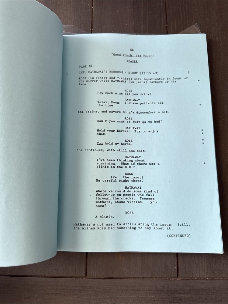 ER TV Show Script Ep. Good Touch Bad Touch Second Draft 8/1997 George Clooney