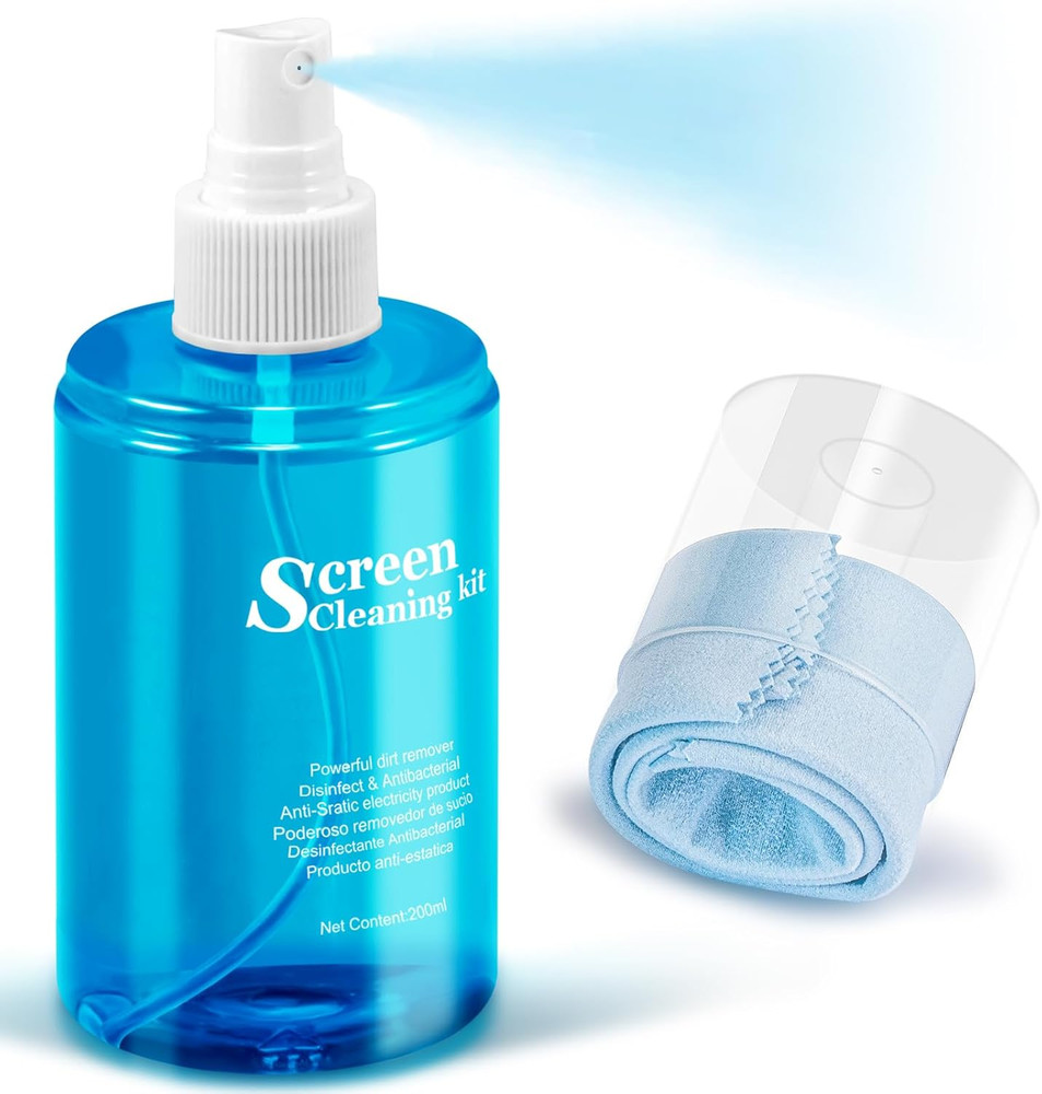 Screen CD Cleaner Solution Spray Compact Disc CD-DVD Cleaning Fluid+Microfiber