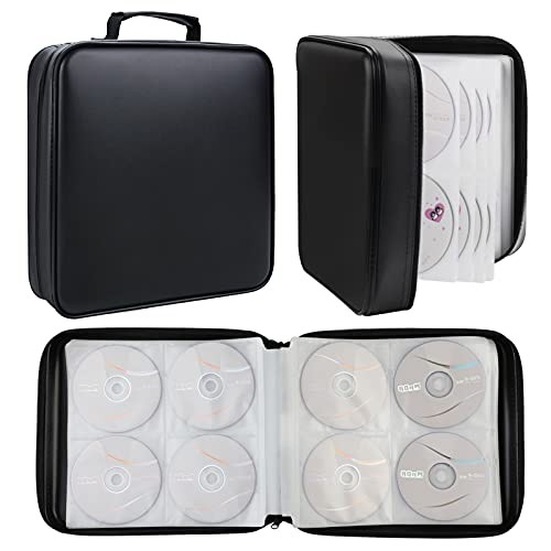 CD Case DVD Holder Storage: 320 Capacity DVD Case Organizer Large CD Black