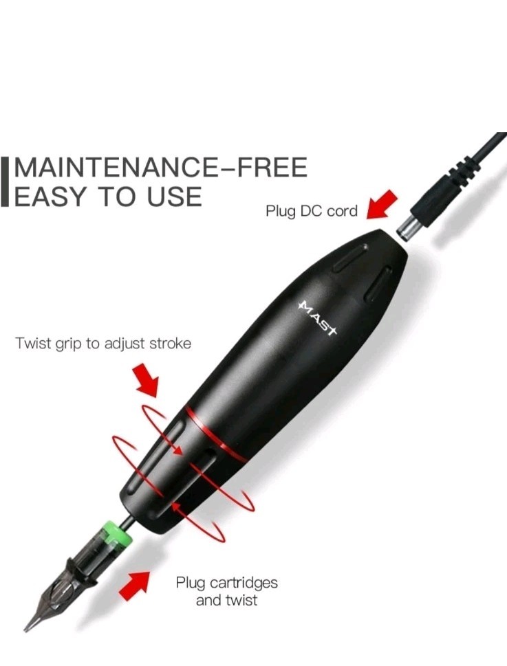 Dragonhawk Tattoo Gun Wireless Complete Beginner Kit Mast Machine (C3)