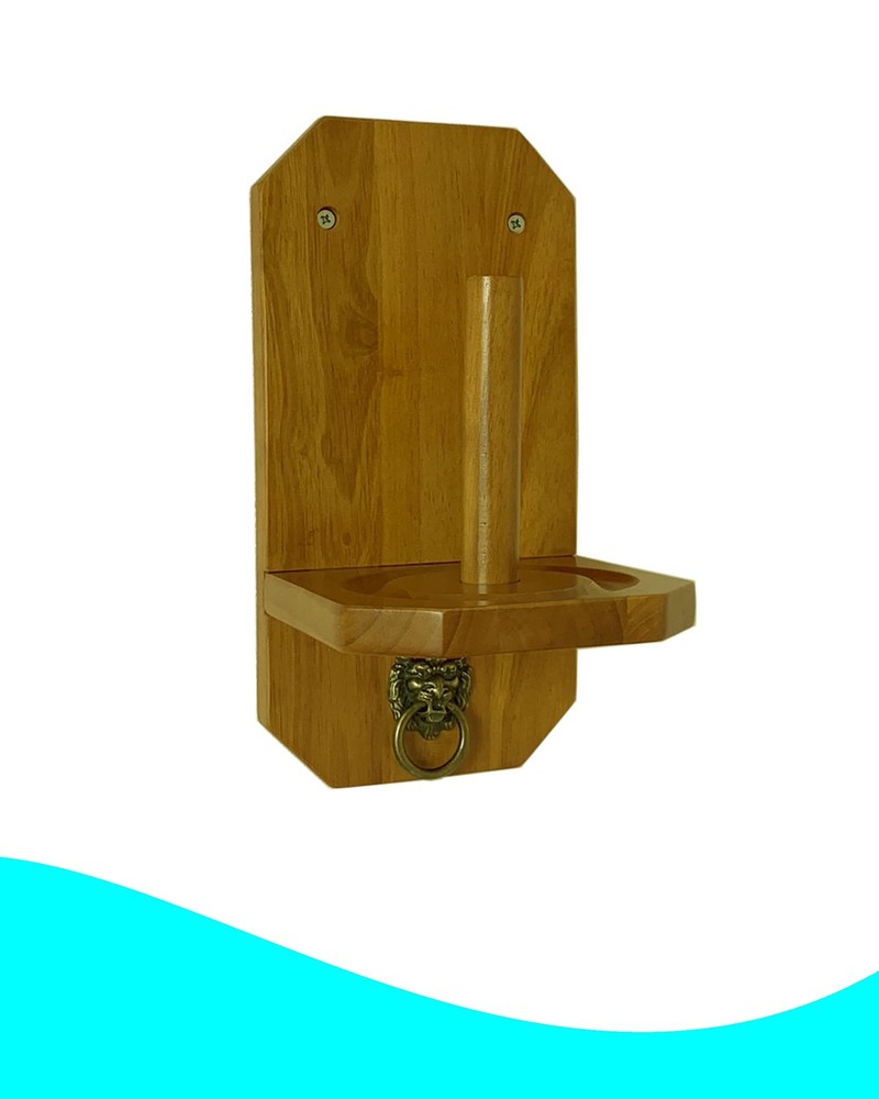 Oak Solid Wood Wall Mounted Cone Hand Chalk Holder Pool Table Accessory