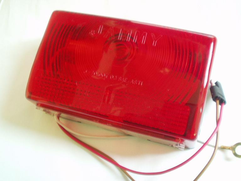 Pair Red Box Stop Turn Tail Trailer Camper Lights J-70 J70 RV Camper Bargman