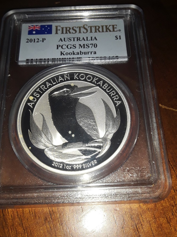 2012-P Australia $1 Kookaburra PCGS MS70 First Strike Silver