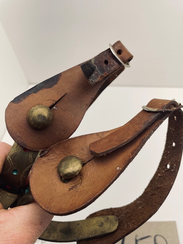 antique hand forged brass spurs