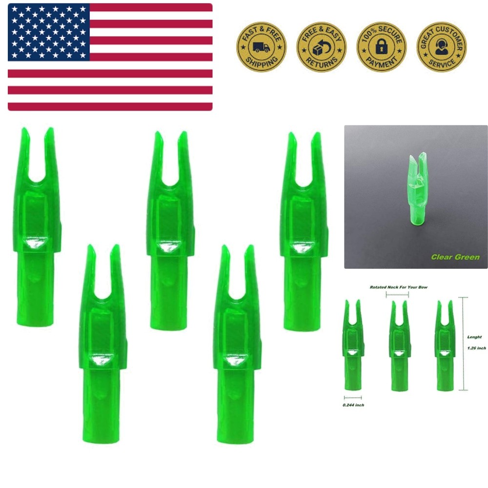 60 Pack Archery Arrow Nocks 0.246" Inside Diameter - Durable Plastic Inserts