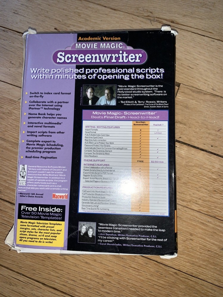 Vintage Movie Magic Screenwriter 2000 Academic Version Sealed in Box