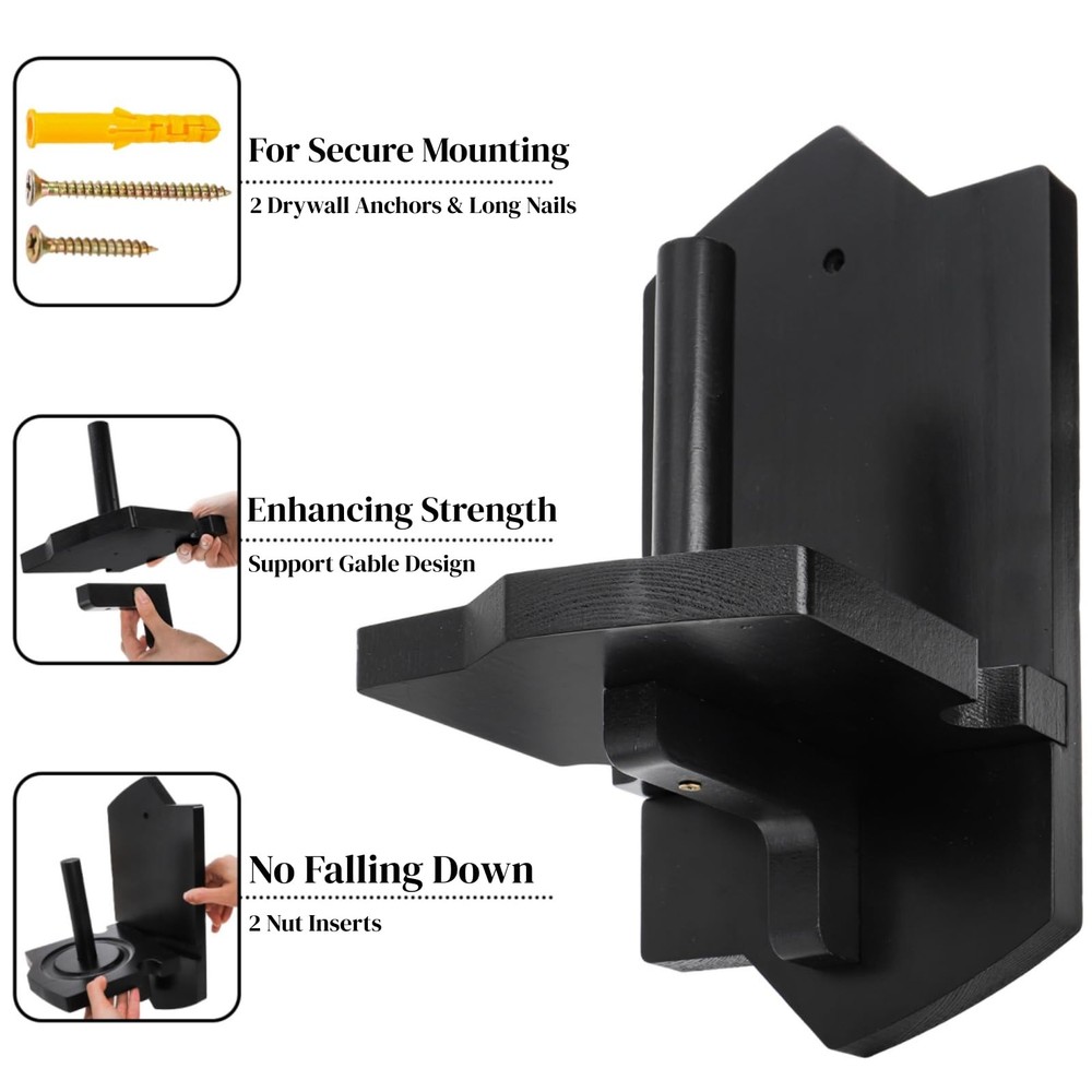 Wall Mount HeavyDuty Wood Cone Chalk Holder Billiards Pool Table Accessory