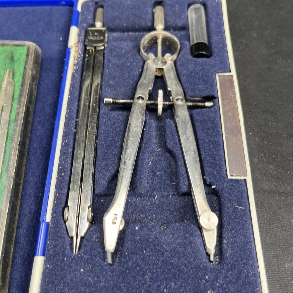 Vintage Dietzgen w/3 Drafting Tools Original Case Architect Germany