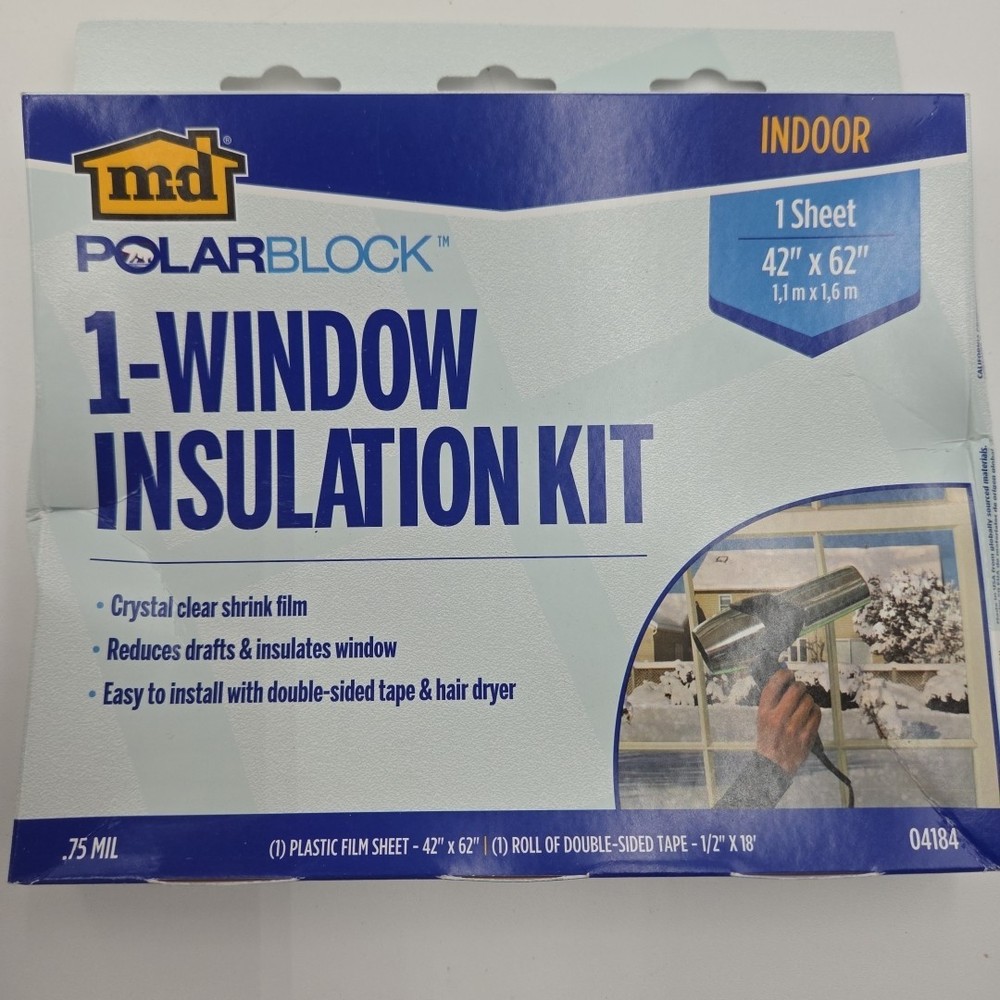 Polar Block Window Insulation Kit 42" x 62" Crystal Clear .75Mil