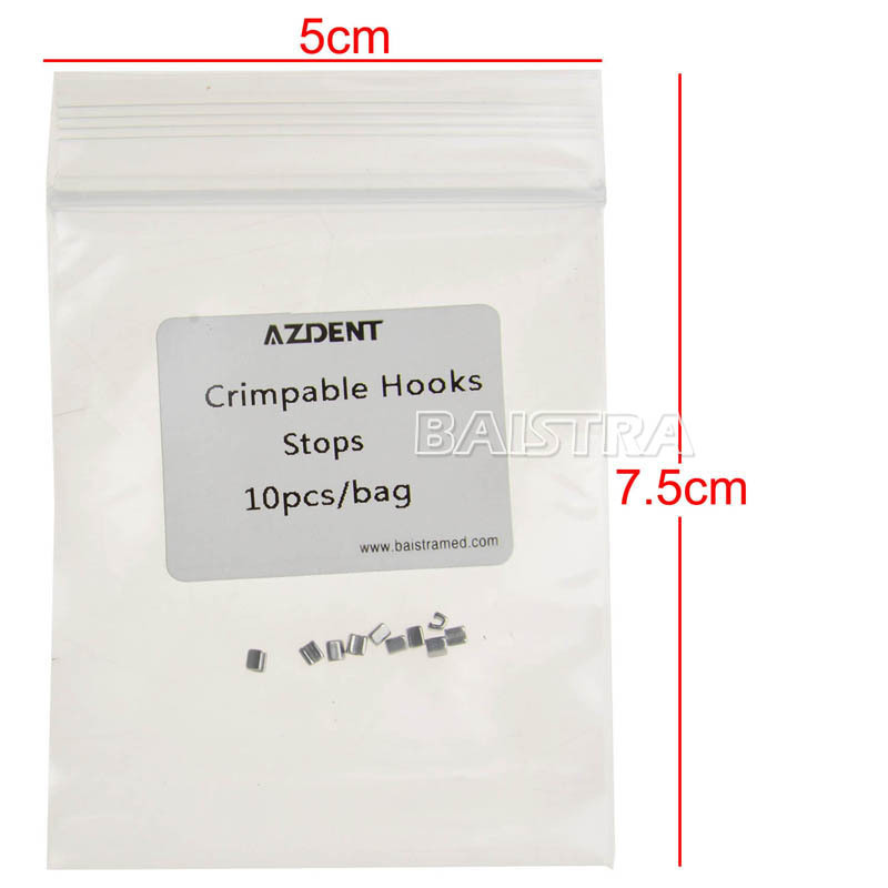 10 Model AZDENT Dental Orthodontic Crimpable Hook Stops Type 10pcs/pack