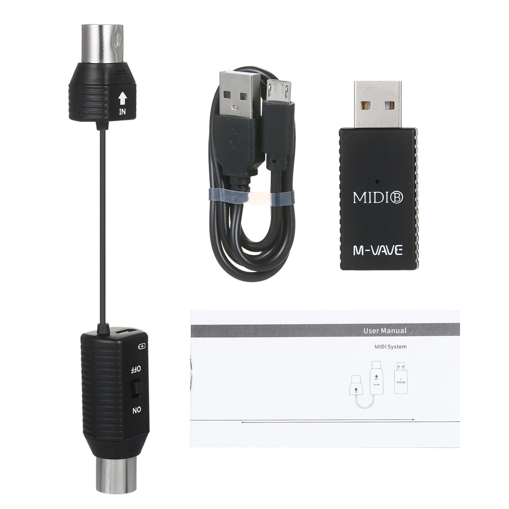 M-VAVE Wireless MIDI Adapter Bluetooth MIDI System 5-Pin Interface Low Latency