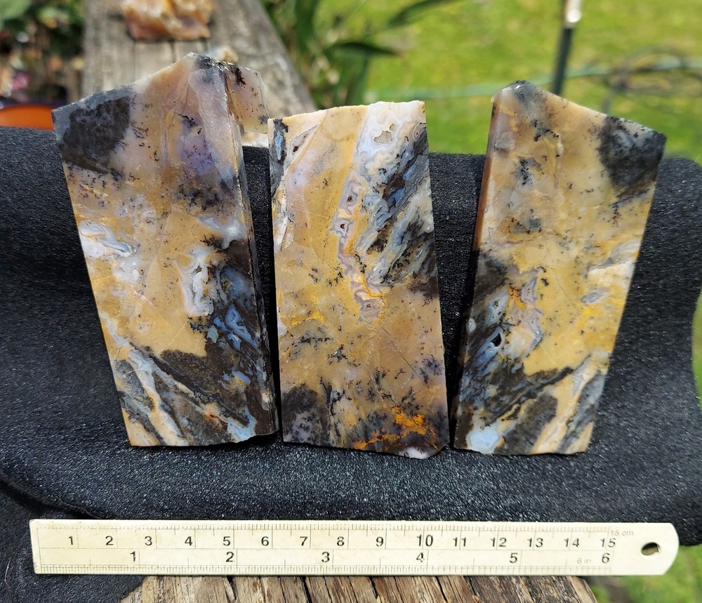 Beautiful Amethyst Sage Chalcedony Three Slabs