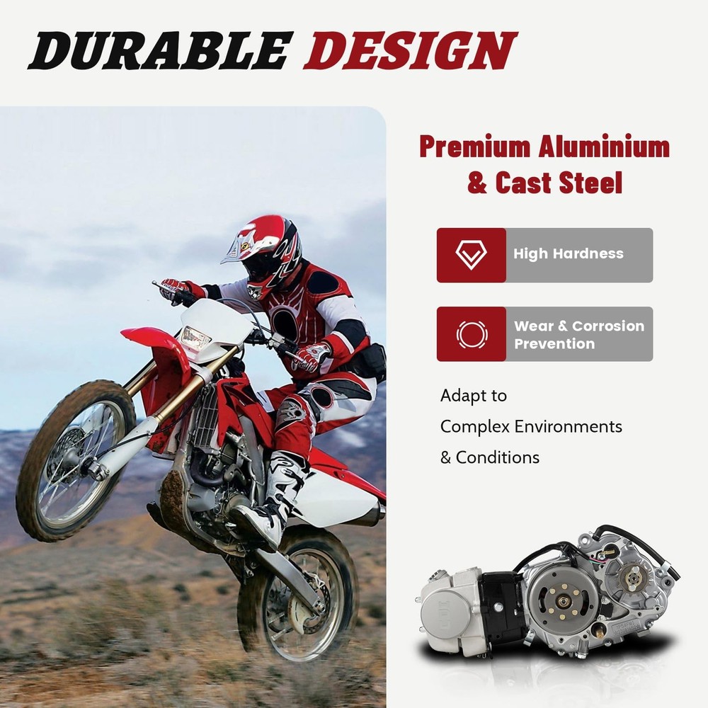 125CC 4 Stroke Gasoline Single Cylinder Engine Kit Air Cooled Kick Start Reverse