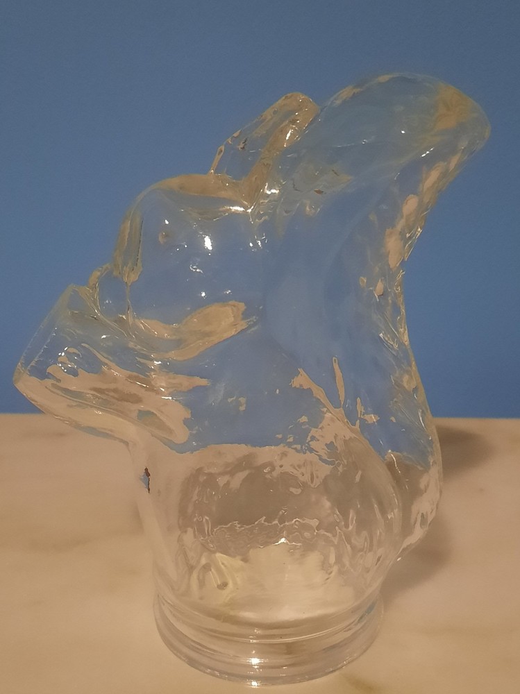 VTG Clear Glass Squirrel Shaped Nut Container Not Candy Container, W/O Stopper