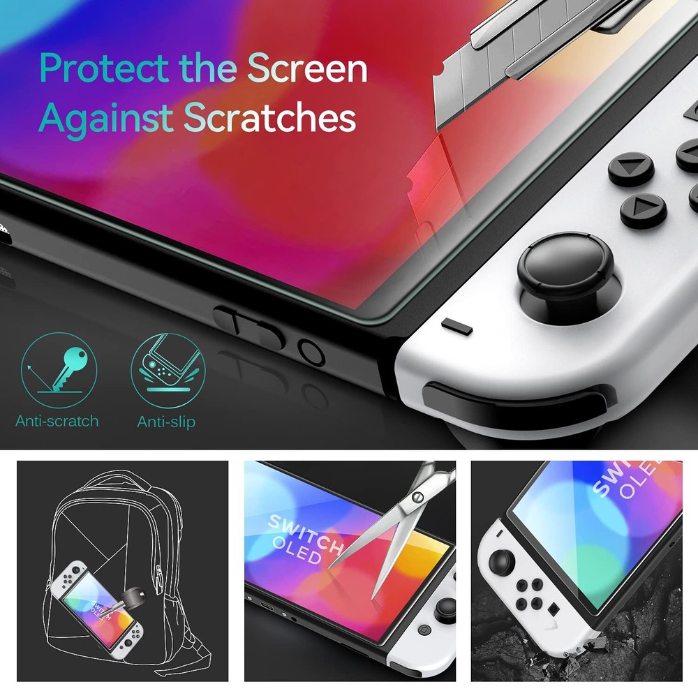 4-Pack Screen Protector Designed for Nintendo Switch OLED 2021&2023 with Frame7"