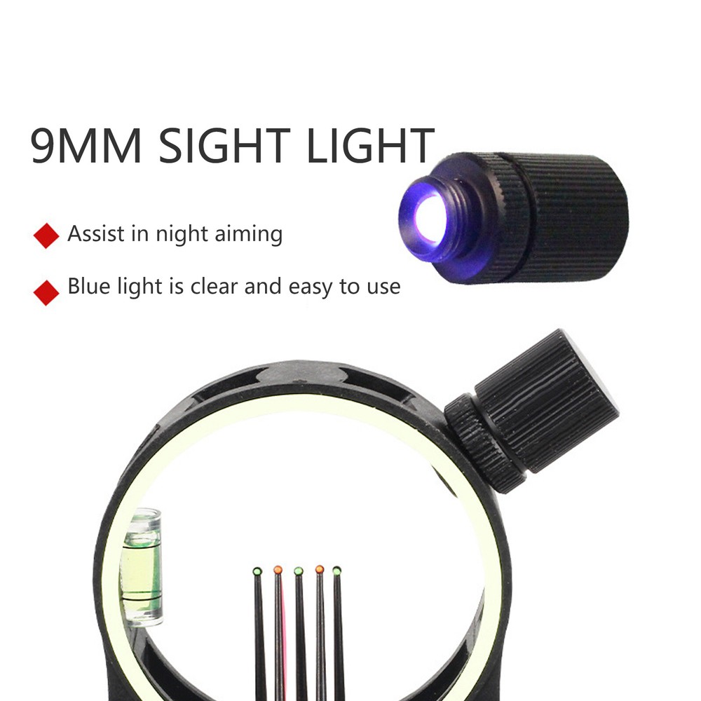Compound Bow Sight Light Bowlight LED Continuous Adjustable 3/8-32 Thread Sqve