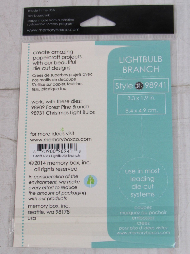 Memory Box Steel Craft Die, Lightbulb Branch, 98941