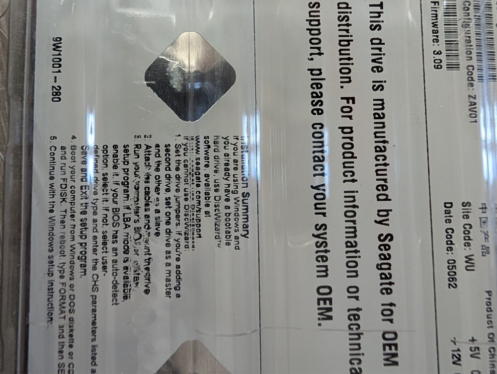 Original XBOX hard drive Seagate ST310014ACE, good condition