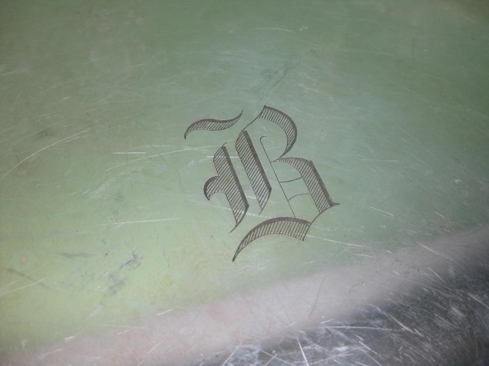 Tiffany & Co Silver Plated Round 12” Chippendale Tray Monogrammed B