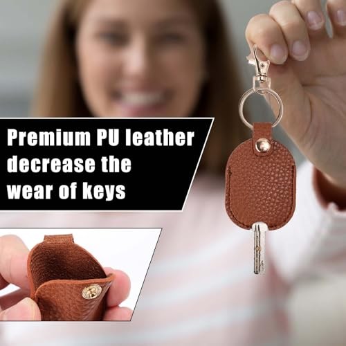 Leather Car Key Sleeves, Car Key Loop Replacement Leather Protector Auto 2