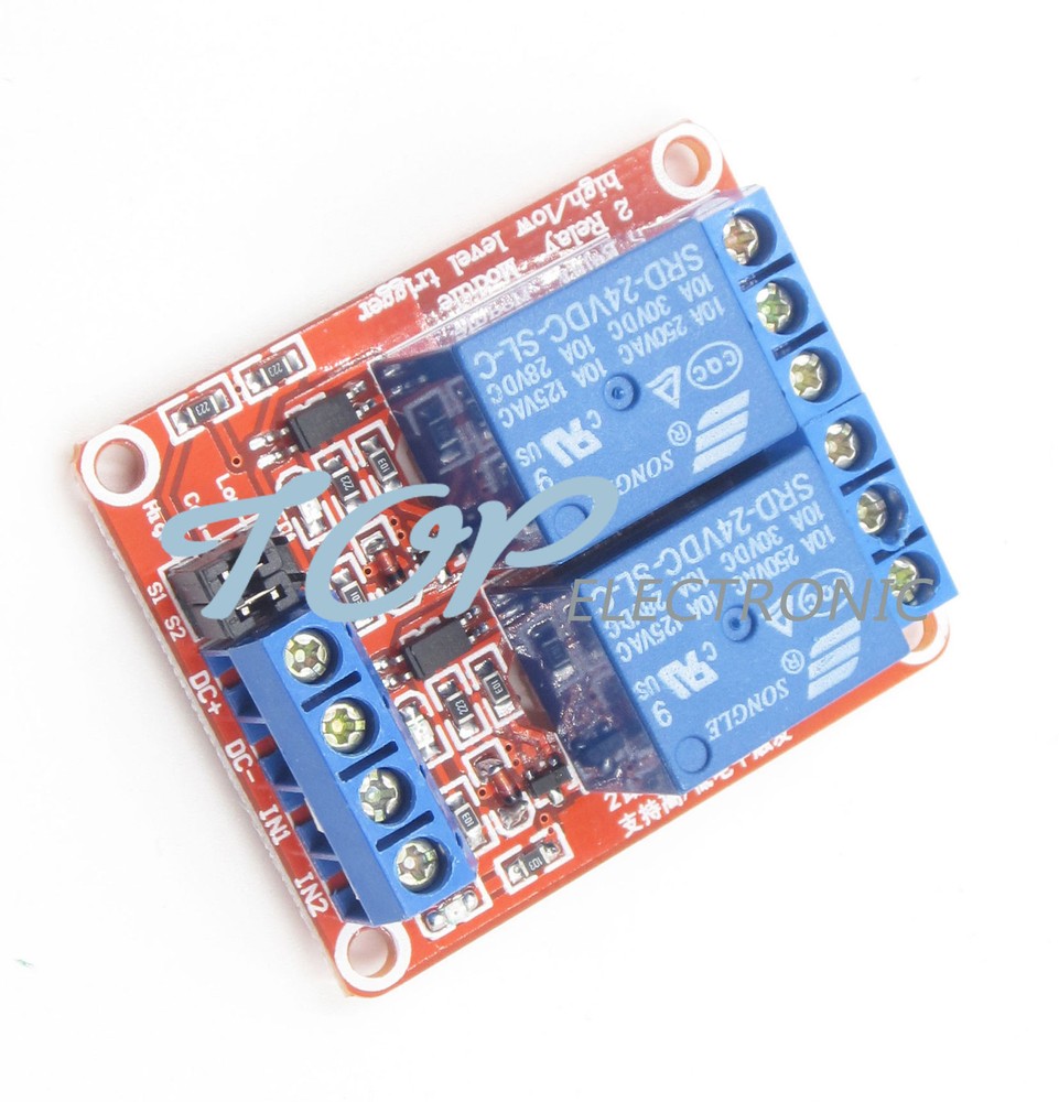 2pcs DC 24V 2-Channel Optically Isolated Control Relay PCB Board Module new