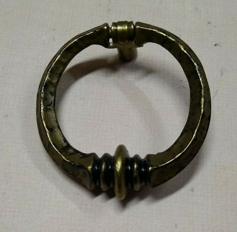 FURNITURE Hardware Drawer Ring Pull Backplate 2" Diameter Black and Gold