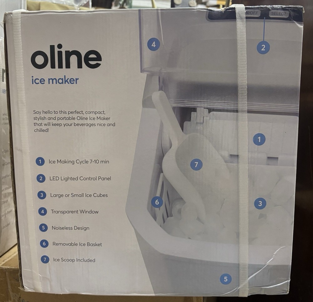 Oline White Portable Countertop Ice Maker