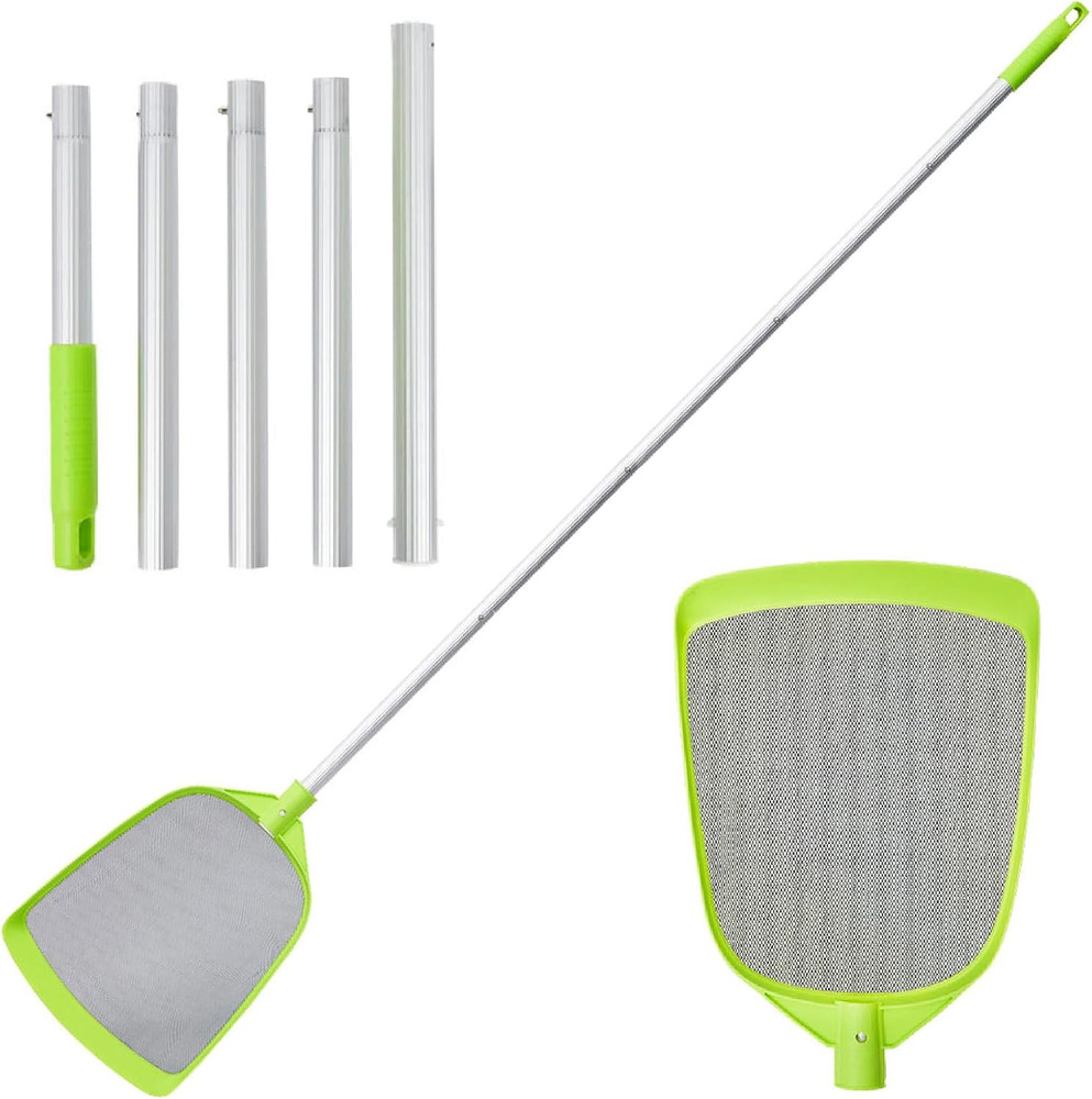 72" Pool Skimmer Net with Adjustable Pole Heavy Duty Leaf Rake Cleaning Tool Set