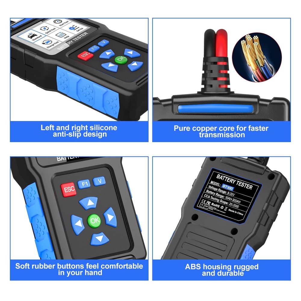Car Battery Tester 12V 24V Load Tester Charging Cranking Analyzer System Tool