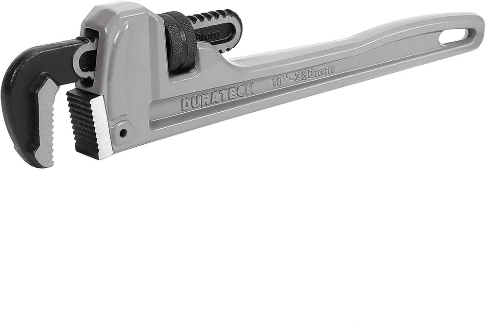 10-Inch Adjustable Aluminum Pipe Wrench - Effortless Operation & Access