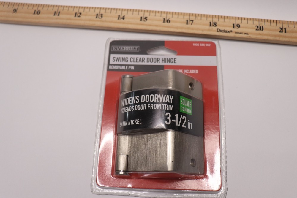 Everbilt Swing Clear Hinge Satin Nickel 3-1/2" Square Radius 1005 686 062