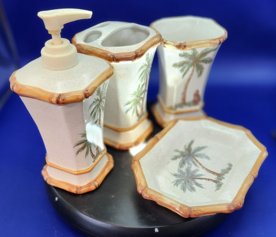 Spring Maid 4pc Bathroom Vanity Set Palm Breeze Decore