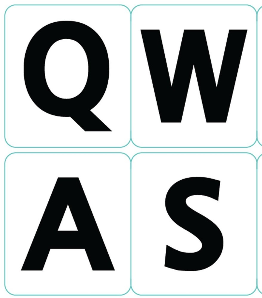 English US Large Letters White Keyboard Stickers