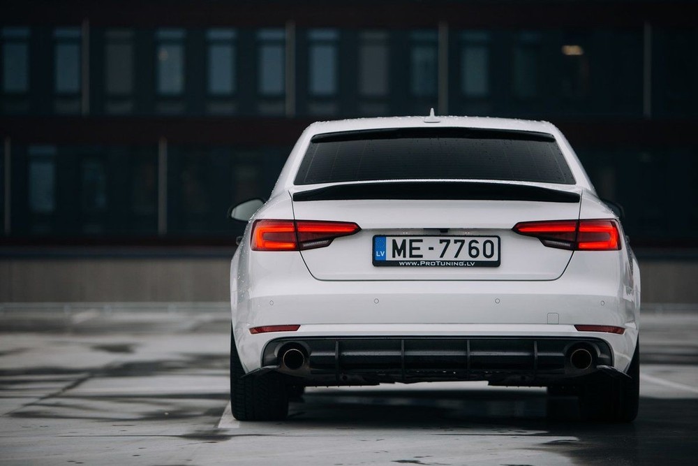 For A4 B9 Rear bumper Side Splitters flaps CARBON