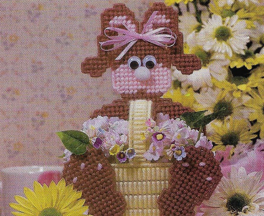 SPRING BASKET BUNNY EASTER PLASTIC CANVAS PATTERN INSTRUCTIONS