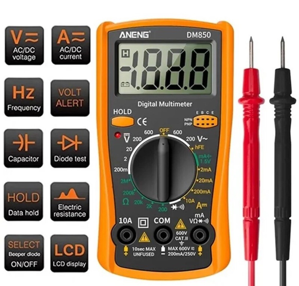 Digital Multimeter LCD Backlight AC/DC Volume Current Diode Triod Meter Tester