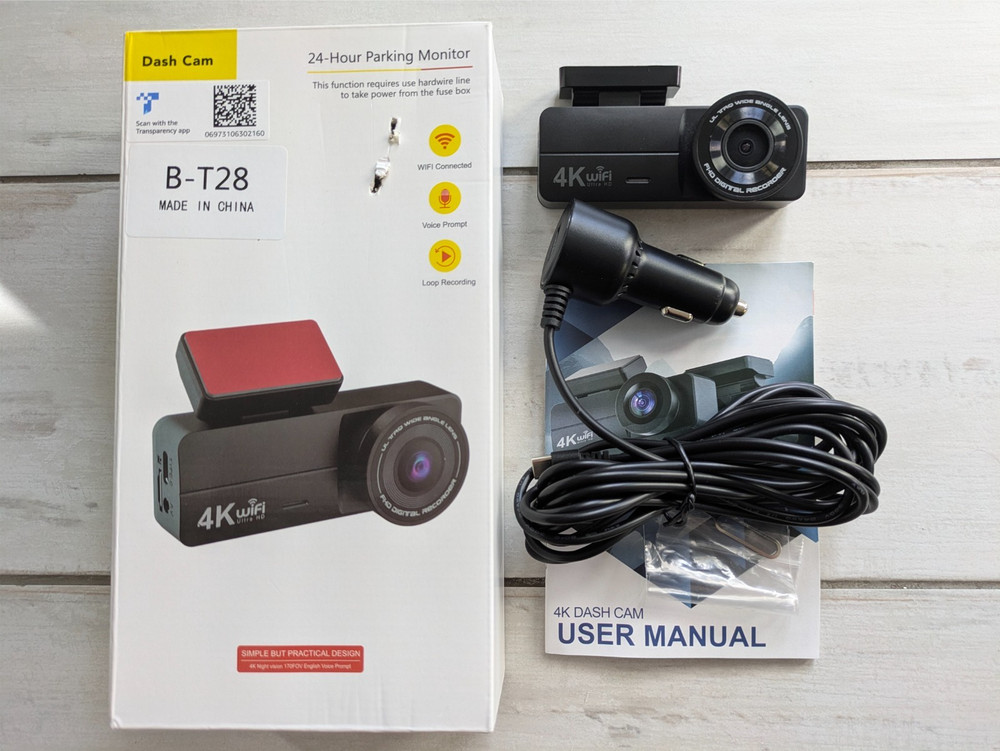 4K Dashcam with WiFi Display App Control 2160P Night Vision Car Camera Loop
