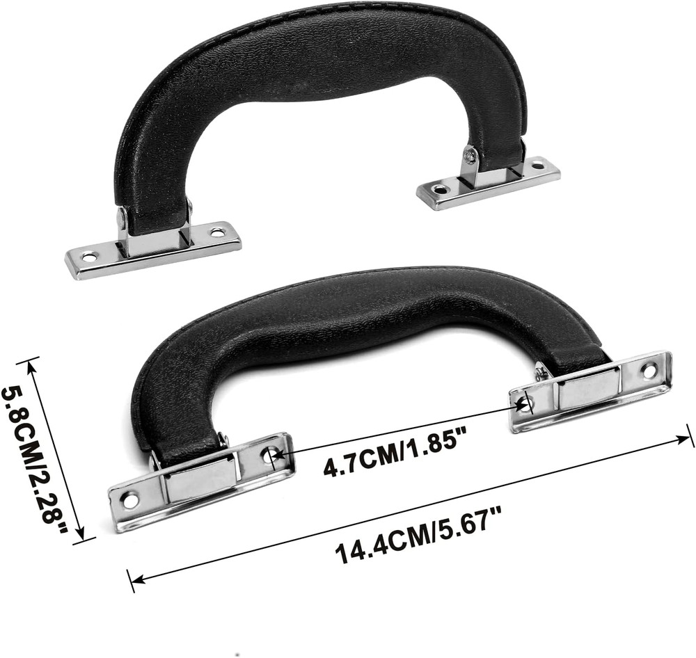 3pcs Vintage Luggage Pull Handle 5.67in Plastic Trunk Side Handle Replacement