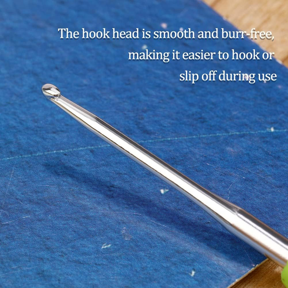 2 Mm Crochet Hook, Ergonomic Handle for Arthritic Hands, Extra Long Knitting Nee
