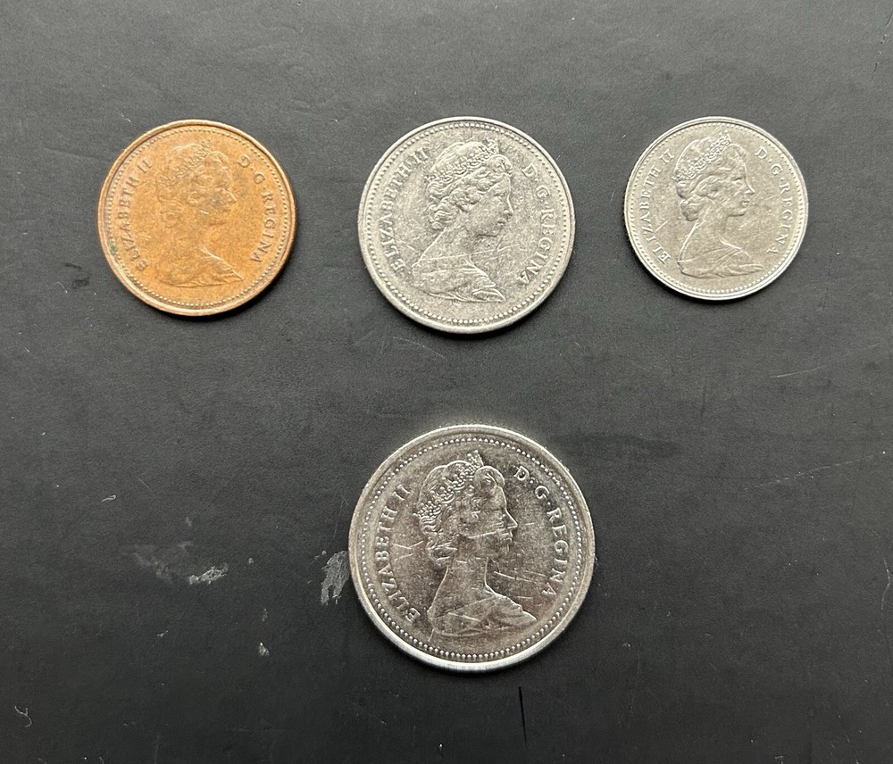 4 Circulated Canadian Coins