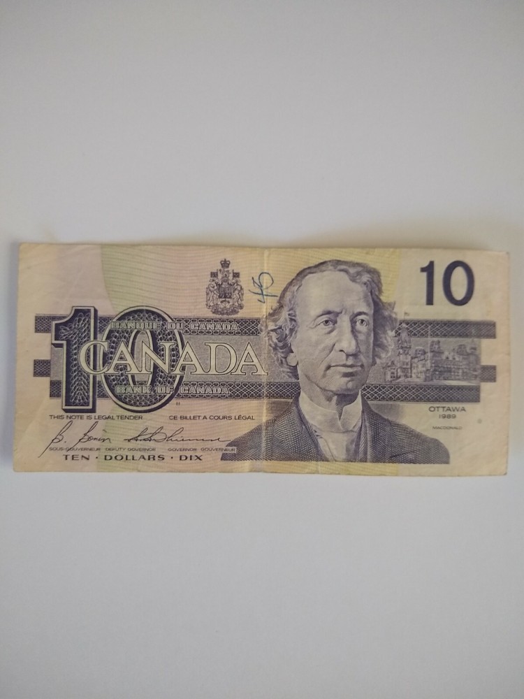 CANADA BANKNOTE  10 DOLLARS  1989