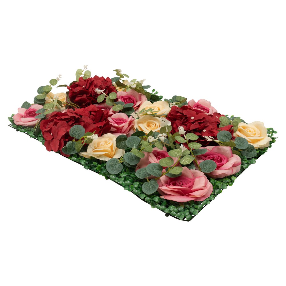 6 Pcs Wedding Artificial Flower Wall Panel Backdrop Rose Hydrangea Flower Decor