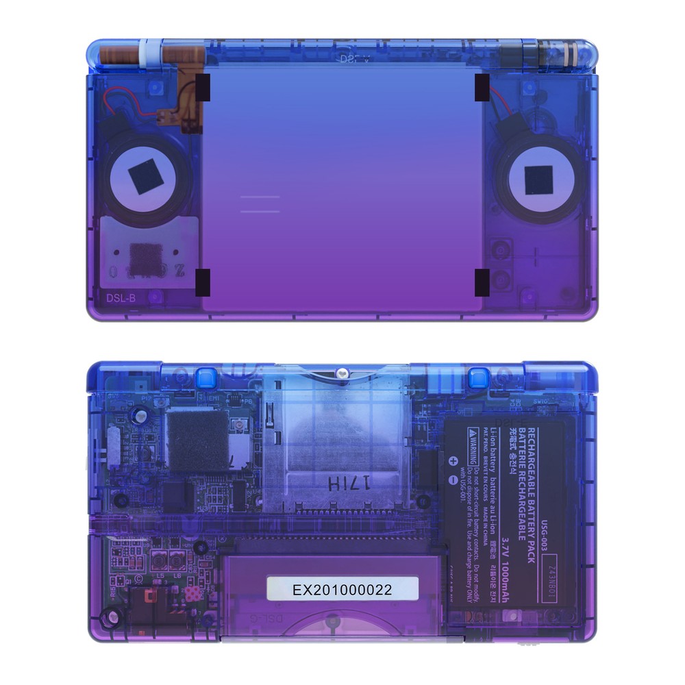 Gradient Translucent Bluebell Replacement Full Housing Shell for Nintendo DS Lit