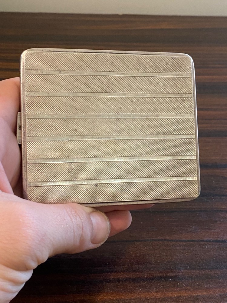 Vintage silver-plated cigarette case. German.hallmark LW.