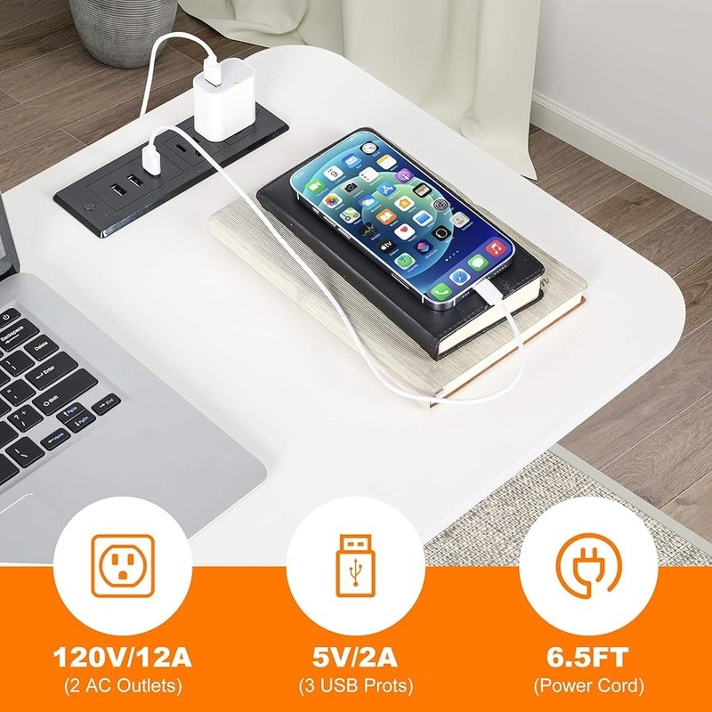 Adjustable Height Small Computer Desk Mobile Rolling Laptop Workstation New