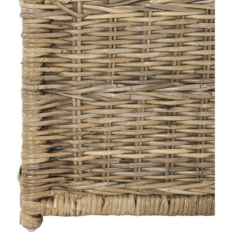 Versatile Wicker Storage Trunk Decorative Bench W/ Cushioned Lid Large Capacity