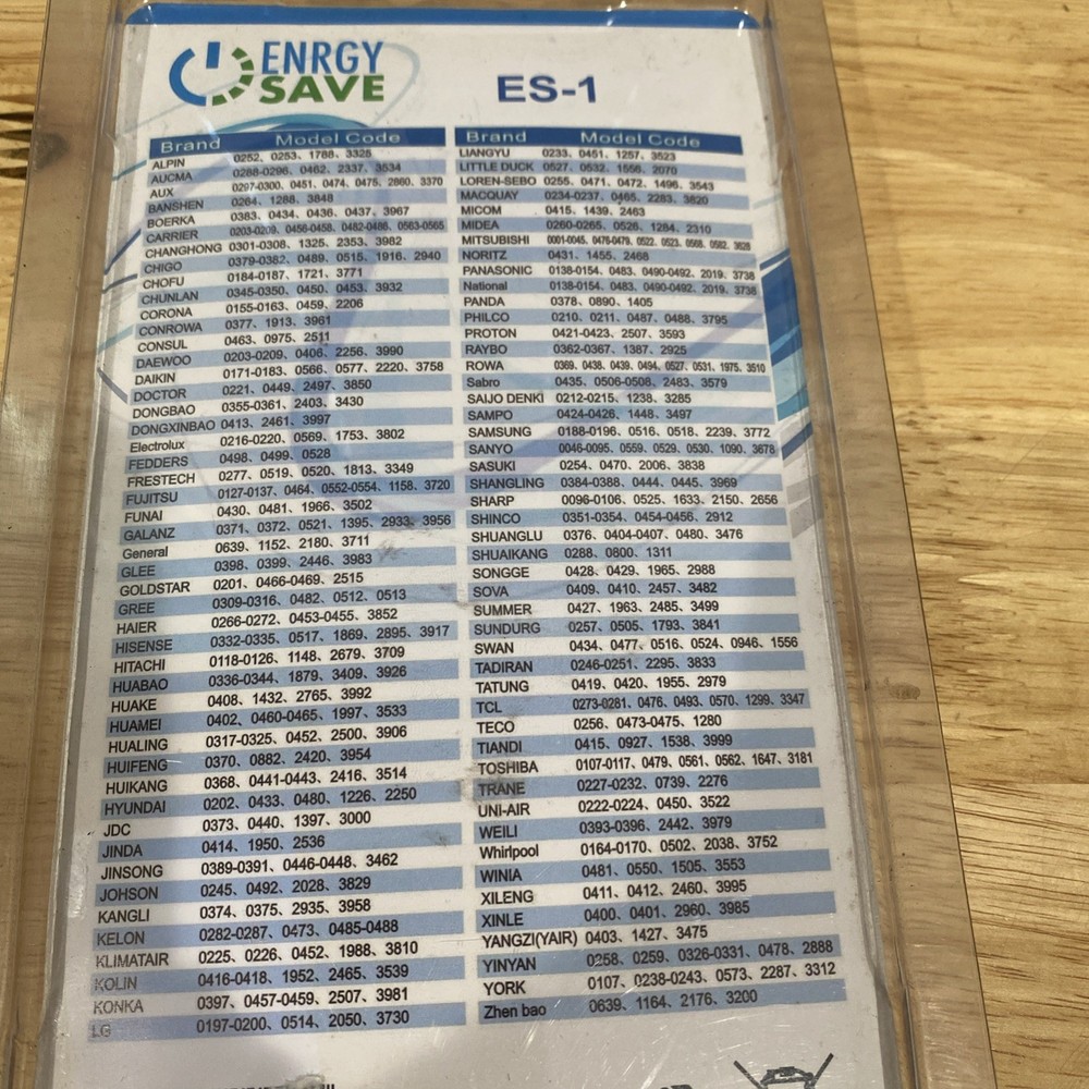 Enrgy Save ES-1 A/C Universal Remote Control w/ Secret Limit Lock, Programable