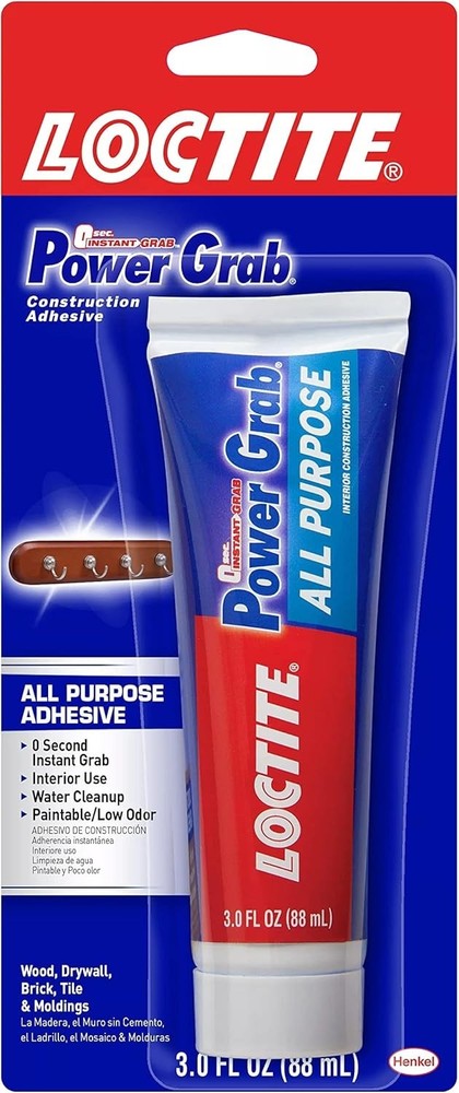 Power Grab Express All Purpose Construction Adhesive, White, 3 fl oz Squeeze ...