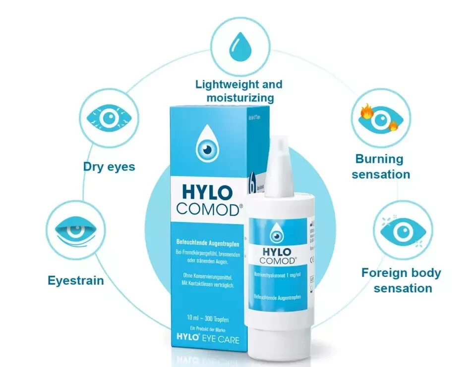 3 x HYLO COMOD EYE DROPS 10ML
