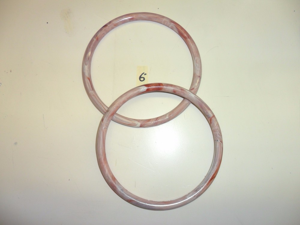 Vintage 6" Pink and White Swirls Plastic Ring